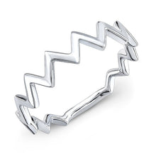 14KT White Gold Zig Zag Stacking Ring