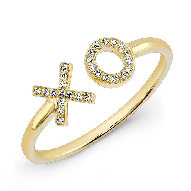 14KT Yellow Gold Diamond XO Ring