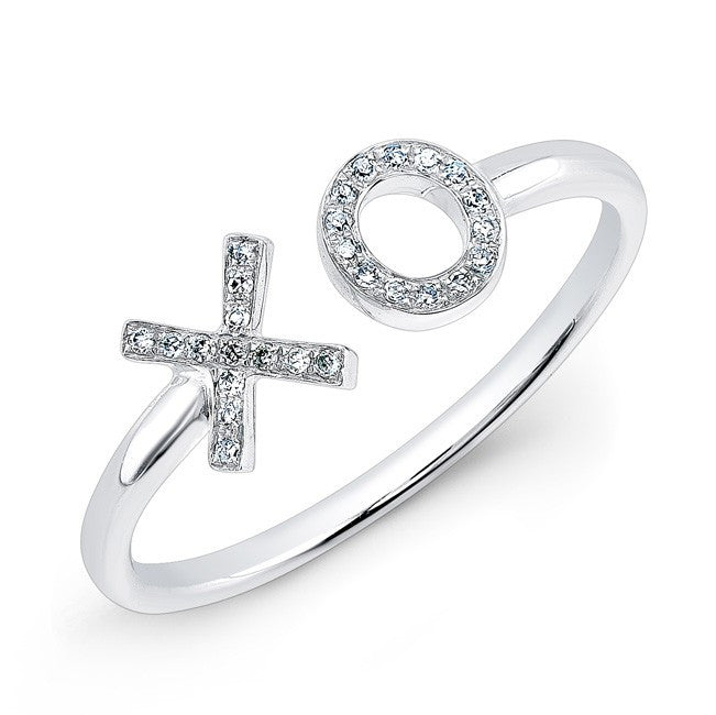 14KT White Gold Diamond XO Ring
