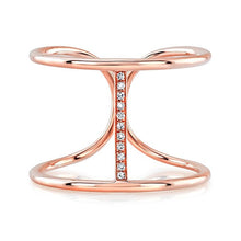 14KT Rose Gold Diamond Bridge Ring