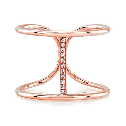 14KT Rose Gold Diamond Bridge Ring