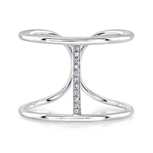 14KT White Gold Diamond Bridge Ring