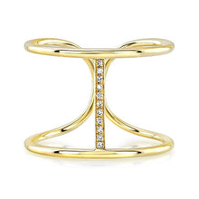 14KT Yellow Gold Diamond Bridge Ring