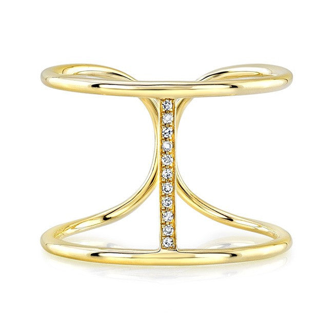 14KT Yellow Gold Diamond Bridge Ring