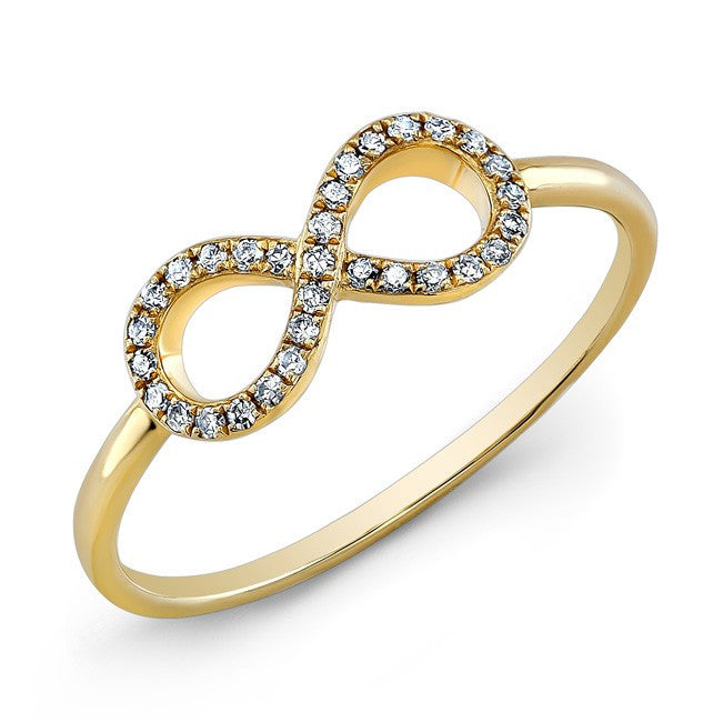 14KT Yellow Gold Diamond Small Infinity Ring