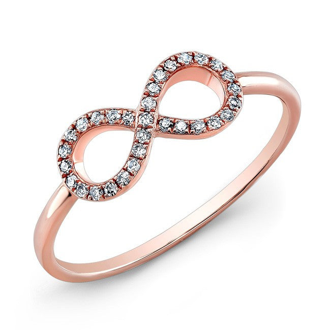 14KT Rose Gold Diamond Small Infinity Ring