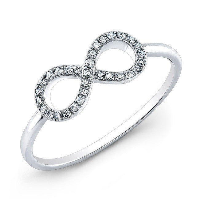 14KT White Gold Diamond Small Infinity Ring