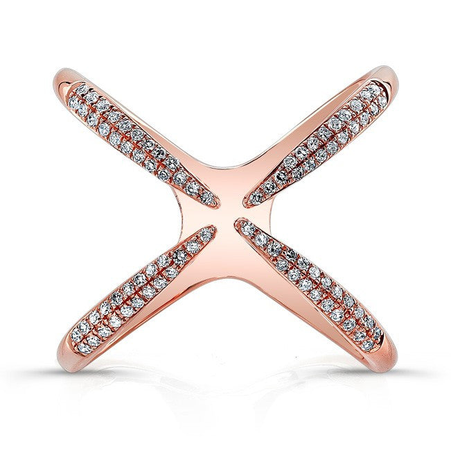 14KT Rose Gold Diamond Claw Ring