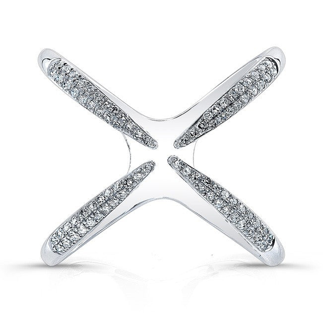 14KT White Gold Diamond Claw Ring