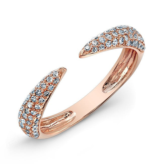 14KT Rose Gold Diamond Horn Ring