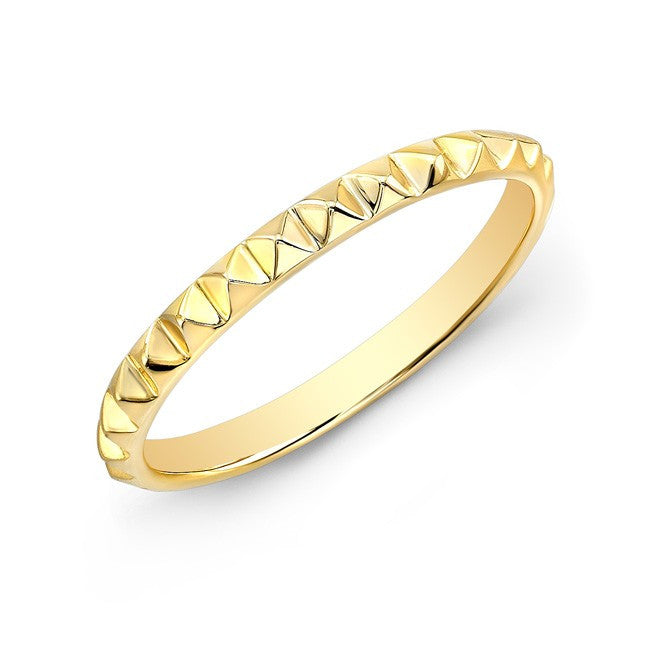 14KT Yellow Gold Pyramid Stacking Ring