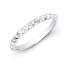 14KT White Gold Pyramid Stacking Ring