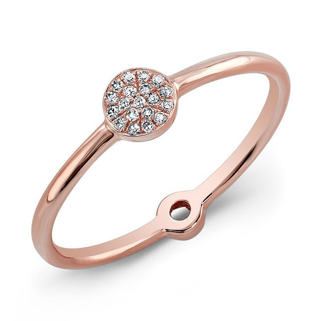 14KT Rose Gold Diamond Mini Disc Ring