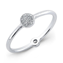 14KT White Gold Diamond Mini Disc Ring