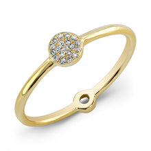14KT Yellow Gold Diamond Mini Disc Ring
