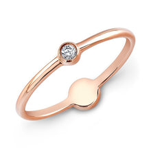 14KT Rose Gold Diamond Mini Disc Ring