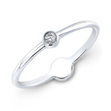 14KT White Gold Diamond Mini Disc Ring
