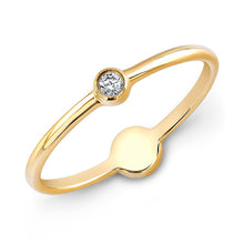 14KT Yellow Gold Diamond Mini Disc Ring