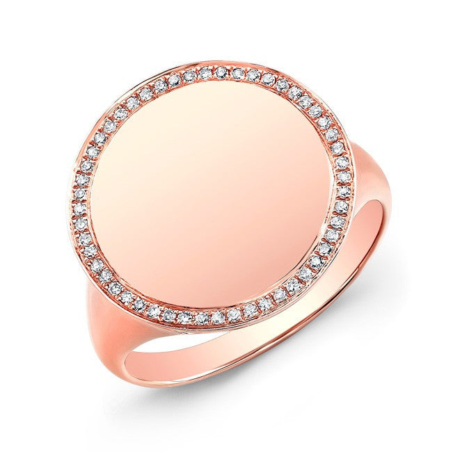 14KT Rose Gold Diamond Solid Circle Ring