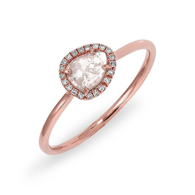 14KT Rose Gold Diamond Slice Solace Ring