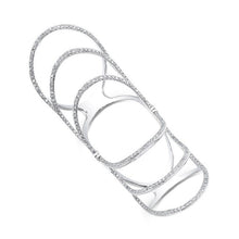14KT White Gold Diamond Rounded Wing Hinge Ring