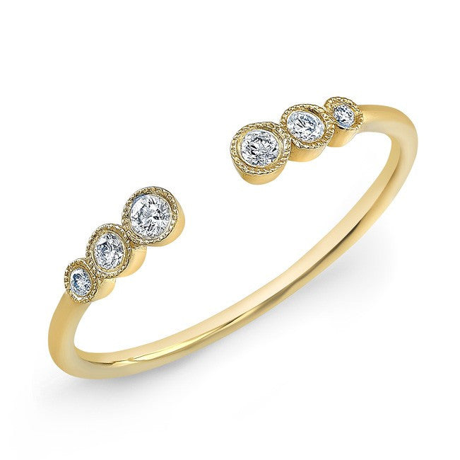 14KT Yellow Gold Open Bezel Set Diamond Ring