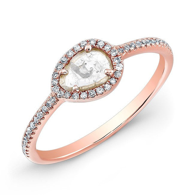 14KT Rose Gold Sasha Diamond Slice Ring