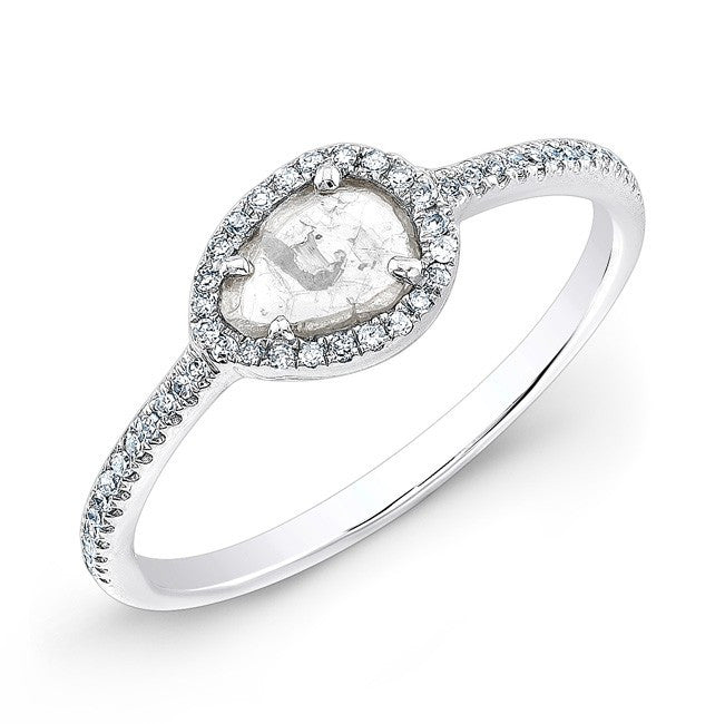 14KT White Gold Sasha Diamond Slice Ring