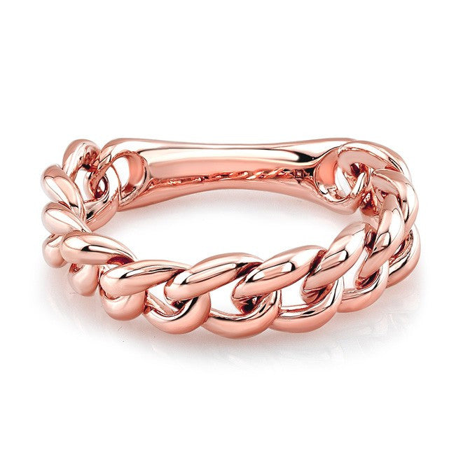 14KT Rose Gold Thin Chain Link Ring