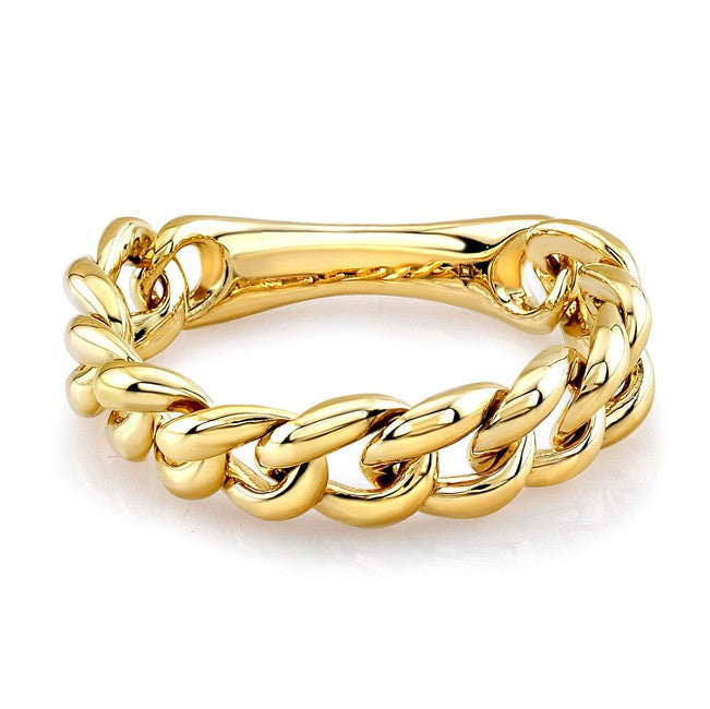 14KT Yellow Gold Thin Chain Link Ring