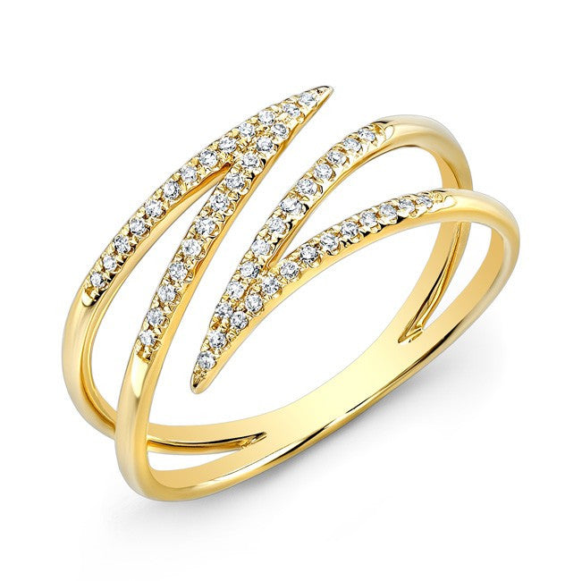 14KT Yellow Gold Diamond Spike Wrap Ring
