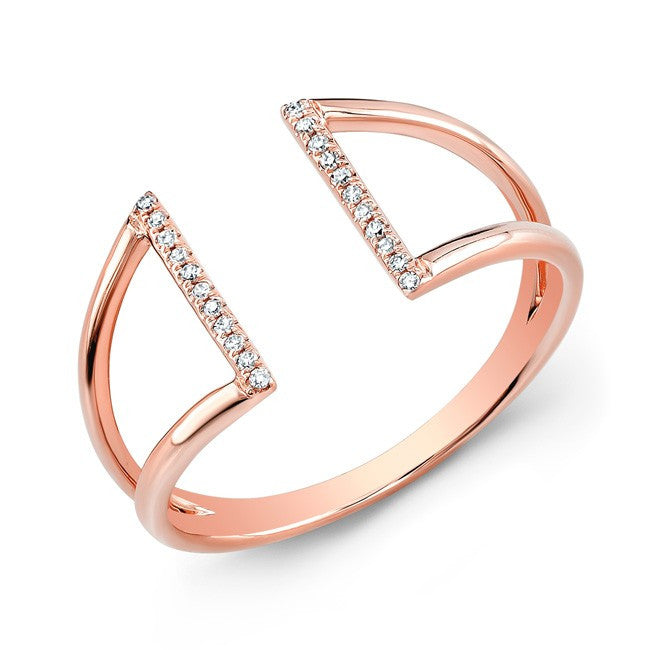 14KT Rose Gold Diamond Space Ring