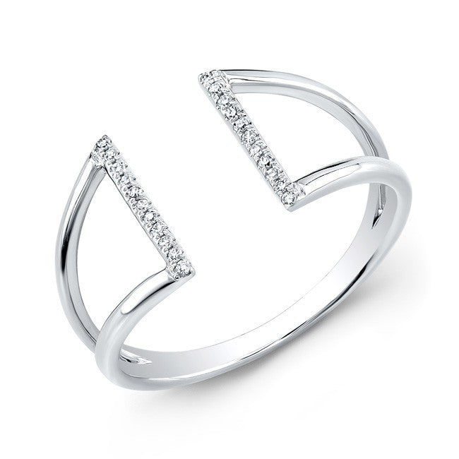 14KT White Gold Diamond Space Ring