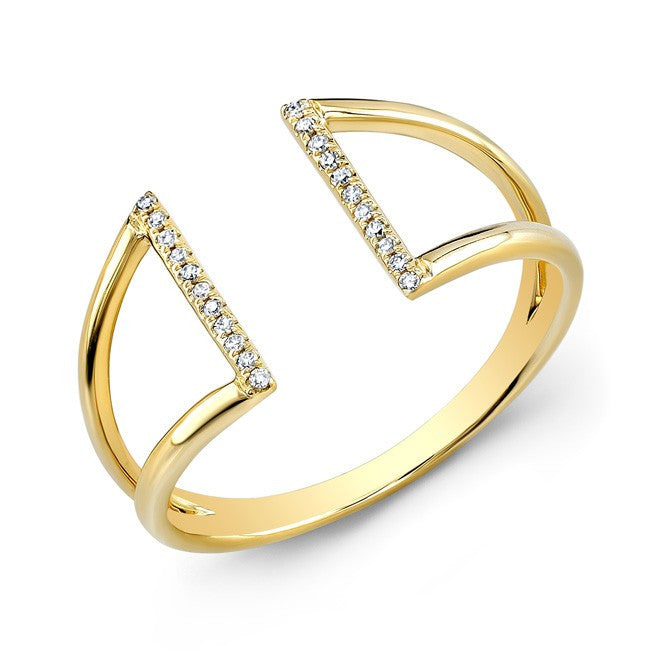 14KT Yellow Gold Diamond Space Ring