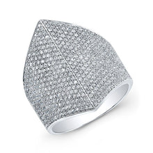14KT White Gold Diamond Helmet Ring