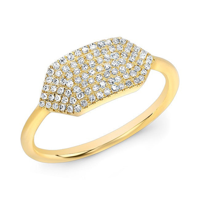 14KT Yellow Gold Diamond Buckle Ring