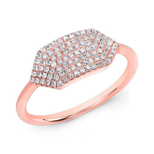 14KT Rose Gold Diamond Buckle Ring