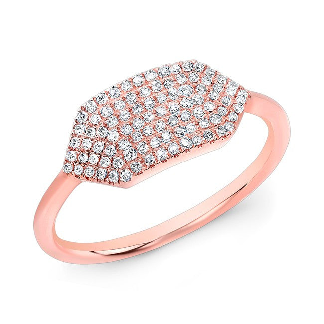 14KT Rose Gold Diamond Buckle Ring