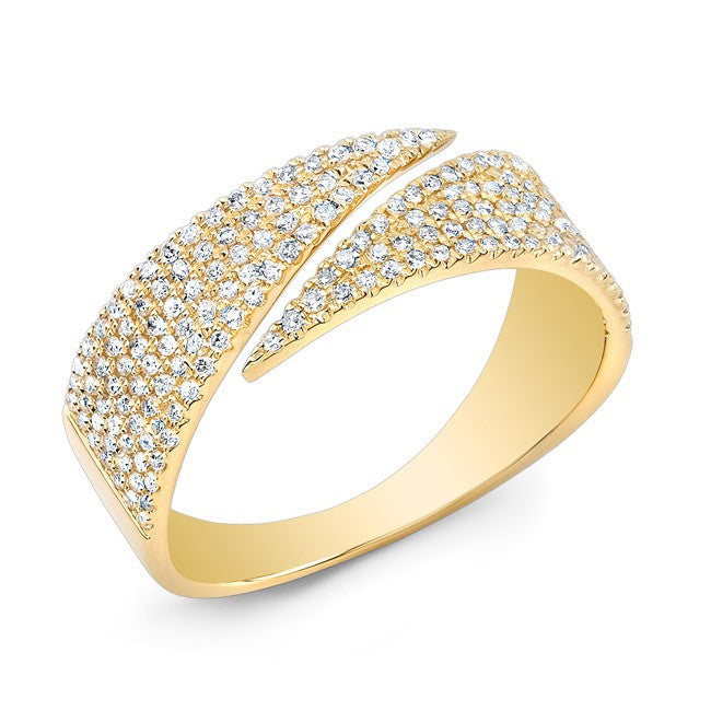 14KT Yellow Gold Diamond Full Spike Wrap Ring
