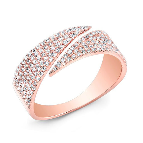 14KT Rose Gold Diamond Full Spike Wrap Ring