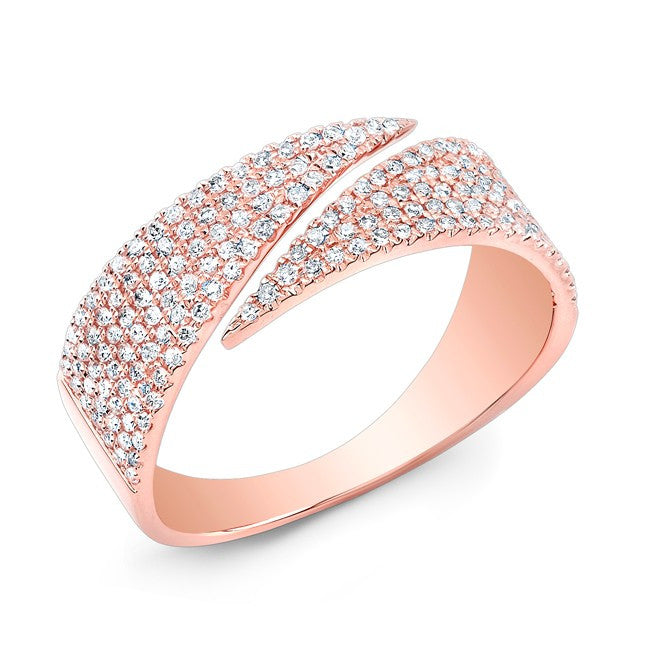 14KT Rose Gold Diamond Full Spike Wrap Ring