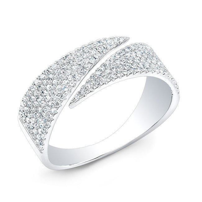 14KT White Gold Diamond Full Spike Wrap Ring