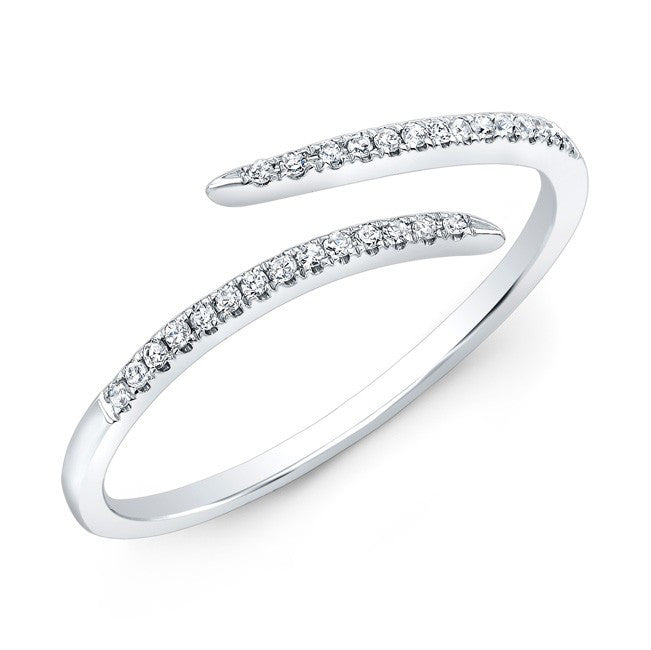 14KT White Gold Diamond Open Embrace Ring