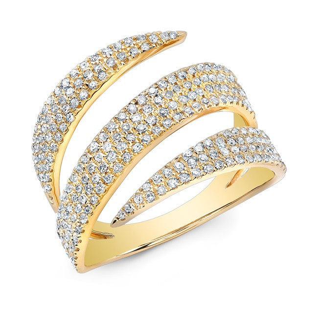 14KT Yellow Gold Diamond Bandeau Ring