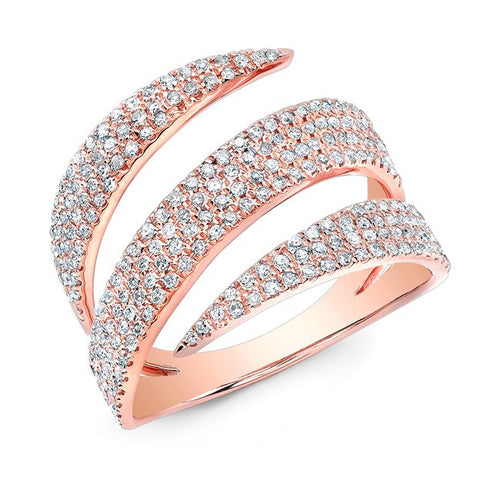 14KT Rose Gold Diamond Bandeau Ring