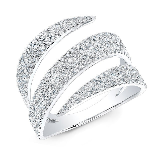 14KT White Gold Diamond Bandeau Ring