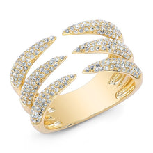 14KT Yellow Gold Diamond Triple Horn Ring