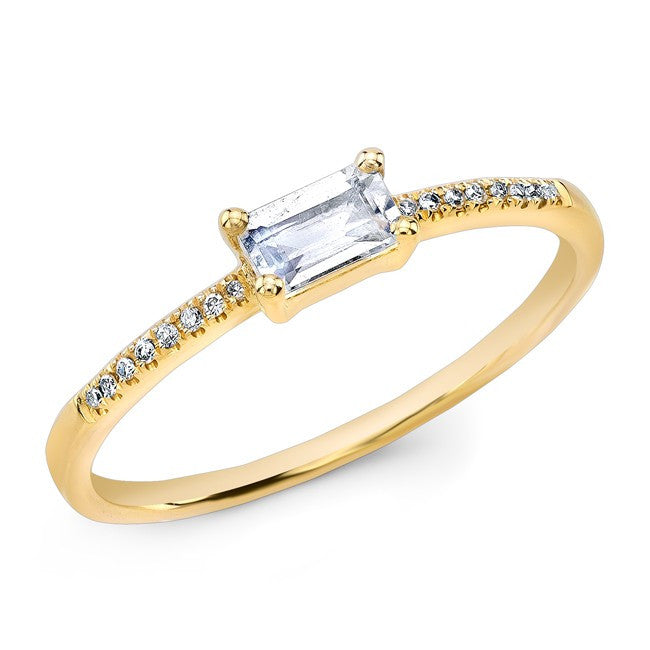 14KT Yellow Gold Moonstone Diamond Maddie Ring