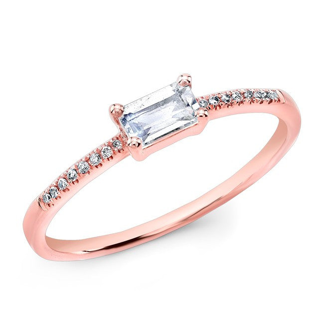 14KT Rose Gold Moonstone Diamond Maddie Ring