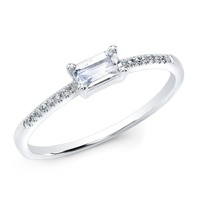 14KT White Gold Moonstone Diamond Maddie Ring
